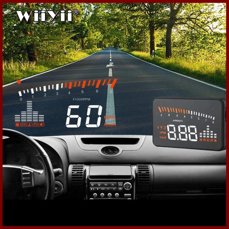 GEYIREN X5 Автомобиль HUD OBD II на лобовое стекло Дисплей превышение скорости
