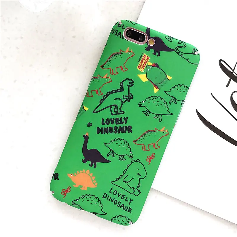 

Cute Cartooon Green Dinus Phone Case For coque Huawei P20 P30 Pro Funny Animal Hard Case Cover For Huawei P20 P30 Lite Shell
