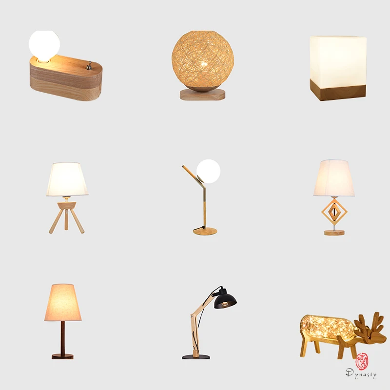 

Personality Wooden Table Lamp Mini Decorative Table Lights Designer Bedroom Reading Table Lighting Fixture Multi Design Optional
