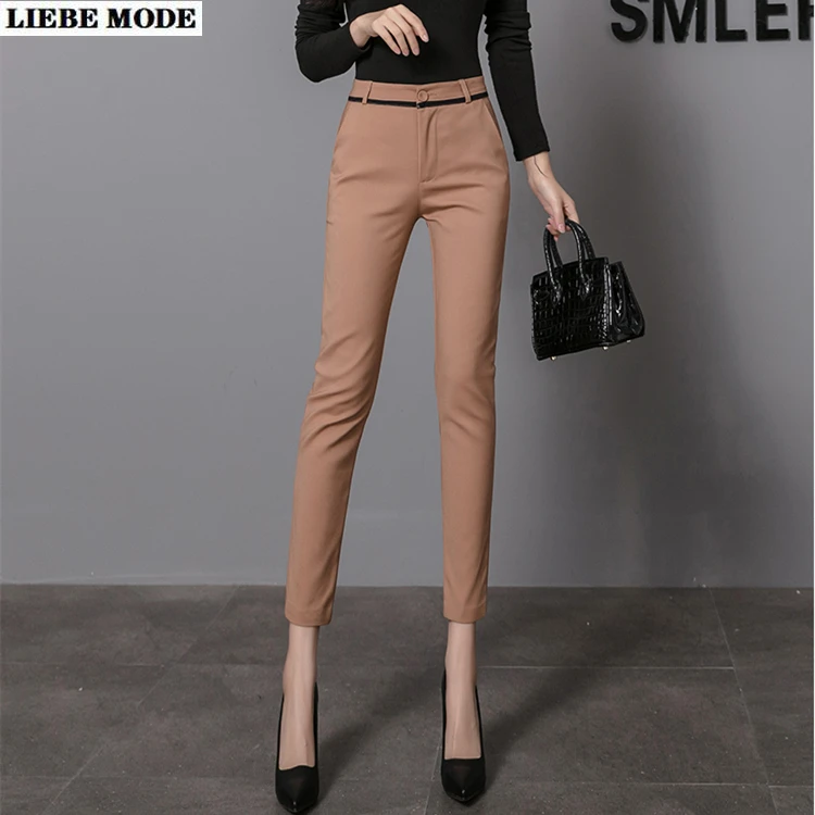 

Office Ladies Work Wear Pants Women Slim Suit Pants Black White Khaki Navy Blue Formal Business Trousers Casual Bottom Clothing