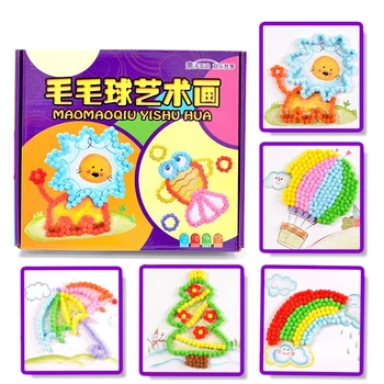 

Children Toys Educational Kids Crafts and Arts Soft Round Fluffy Craft Pompoms Ball Colorful DIY Craft Decoration