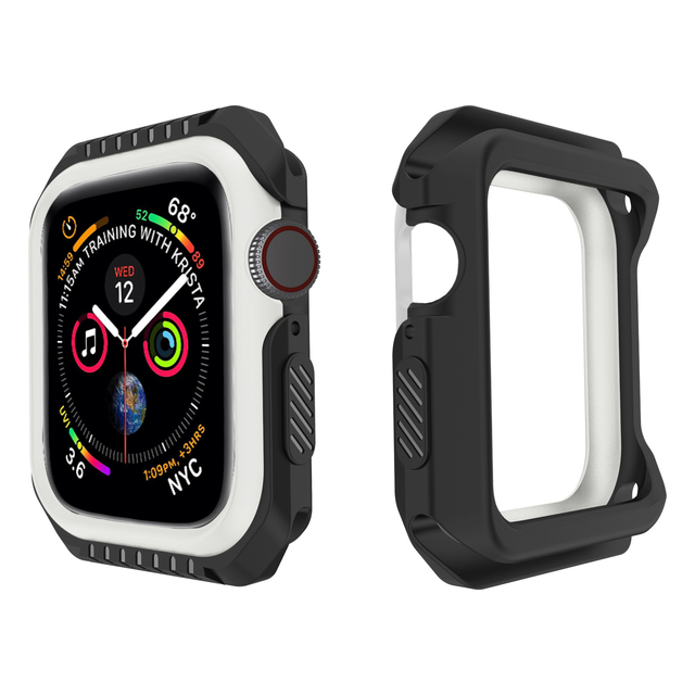 Silicone+Hard Armor Case for Apple Watch 1 2 3 4 5 6 SE Protective Bumper Cover 38 40MM for iWatch 42 44MM Accessories