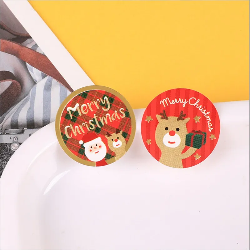 

120pcs Round Sealing Sticker Merry Christmas Paper envelope packing christmas cards diy office supplies 2.6CM