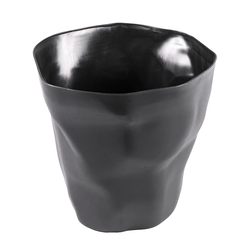 2pcs Living Room Uncovered Trash Can Bedroom Large Dustbin Bathroom Paper Rubbish Bin-Black& White