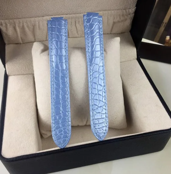 14 18 20 22 мм ремешок из натуральной кожи аллигатора для часов Cartier Ballon Blue - Цвет ремешка: Red black