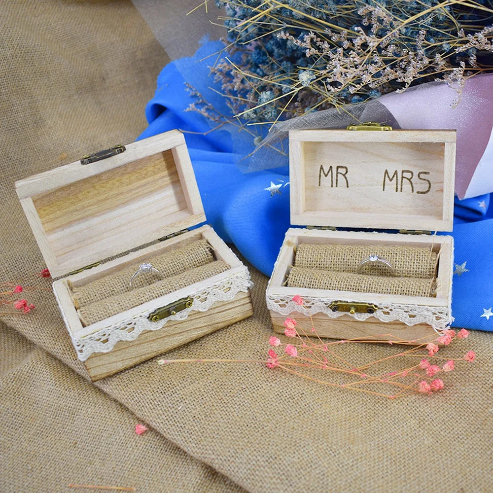 

Custom Engraved Ring Box Jewellery Box Carved Rustic Vintage Wooden Necklace Container Watch Box for Wedding Proposal Engagement