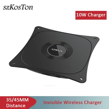 

10W Invisible Wireless Charger Desktop Furniture Table Hidden Suspension Mount 45mm/35mm Long Distance Charger For iPhone 11 X