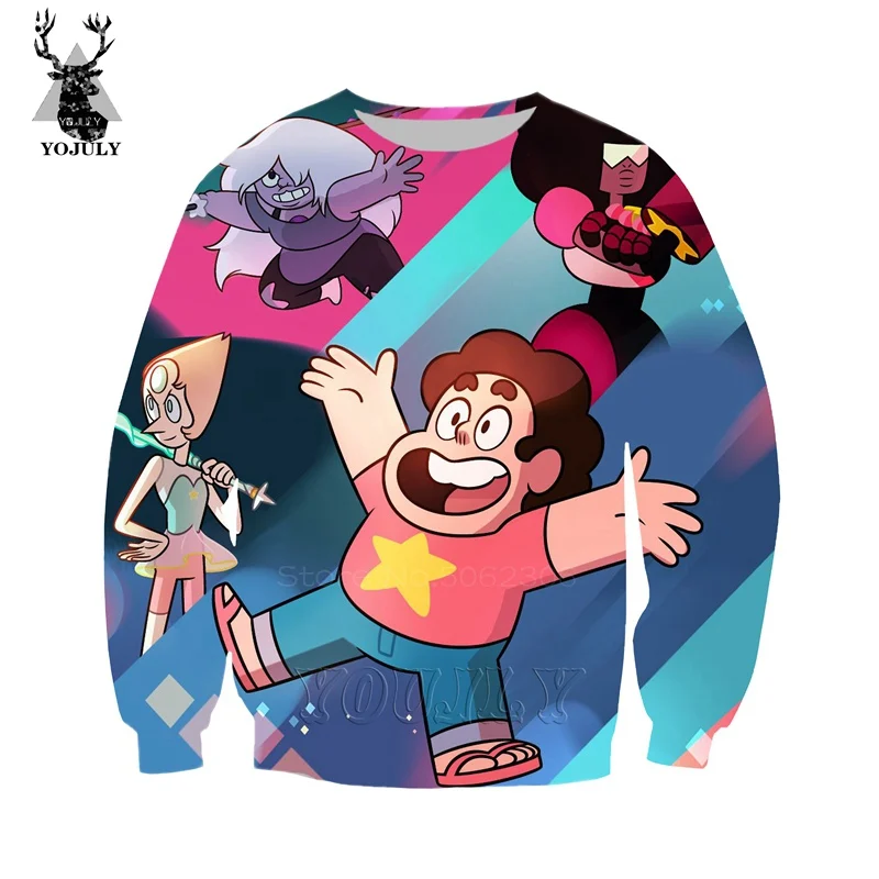 Steven Universe, толстовки, безбелая Мужская толстовка, зимняя, 3d принт, аниме, Харадзюку, хип-хоп, с круглым вырезом, уличная одежда, топы, странные вещи, w67 - Цвет: 1