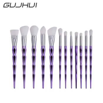 

New 12 Pcs Blending Pencil Foundation Diamond Full Purple and White Peak Eye shadow Makeup Brushes Eyeliner Brush