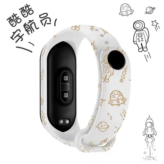 Graffiti style Strap For XiaoMi Mi Band 3 4 5 6 Silicone Wrist Strap For XiaoMi MiBand 6 sports strap for mi band 5 3 4 bracelet D56