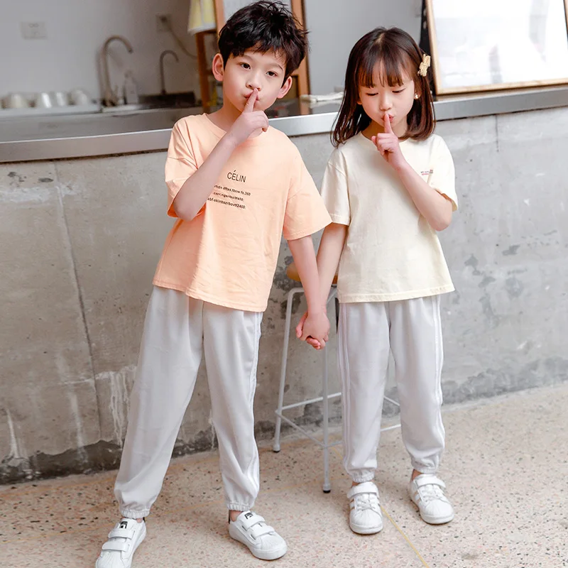 Toddler Kids Pants Summer Candy Color Harem Pants Boys Cotton Soft Trousers Drawstring Side Stripe Baby Boys DS19
