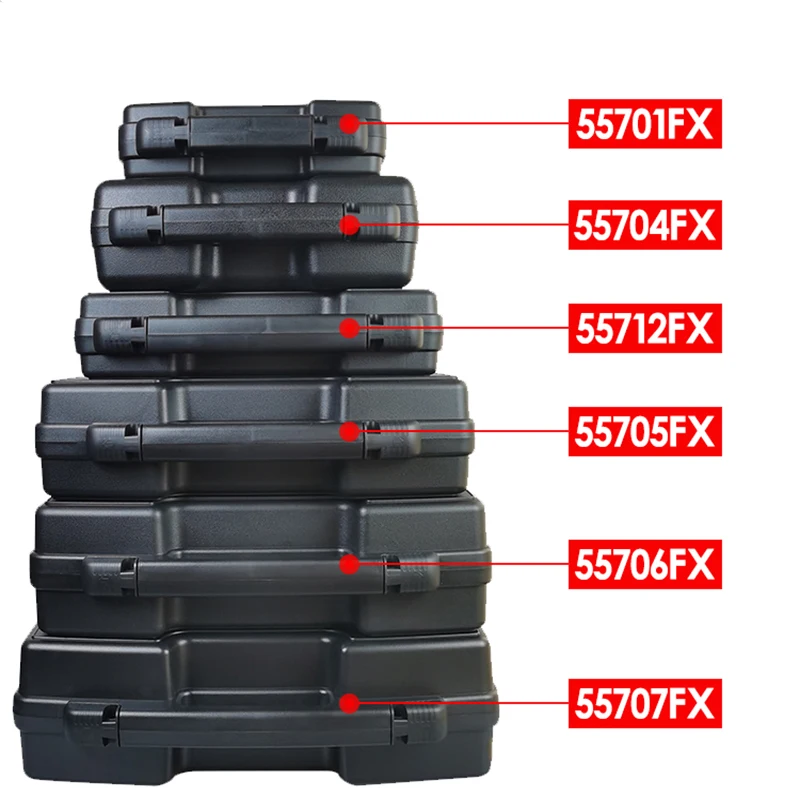 Portable Plastic Tool Case Safety Equipment Instrument Case Impact Resistance Suitcase Outdoor Storage Tool Box W/ Pre-cut foam