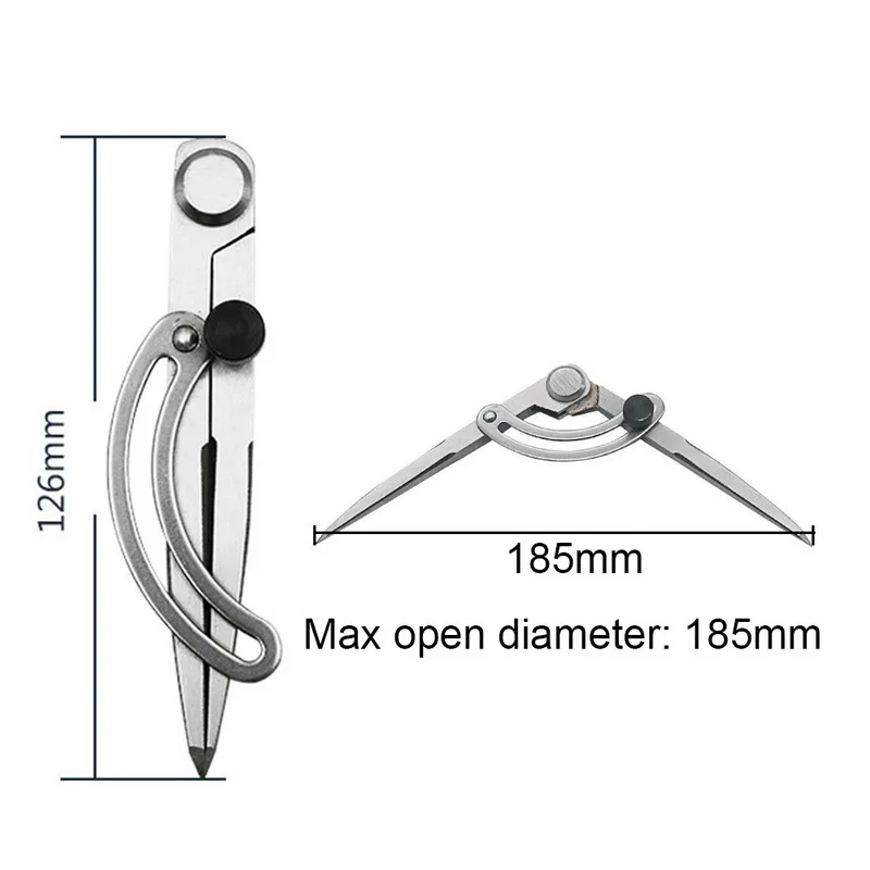 Крыло делитель из углеродистой стали карандаш маркировочный компасы-круг производитель регулируемый Scriber для ремесленника архитектурного студента - Цвет: 126mm