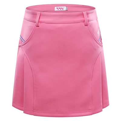 Женские юбки для гольфа, плиссированные, дышащие, женские мини-юбки, для похудения, с подкладкой, безопасная юбка-штаны, одежда для гольфа D0669 - Цвет: Розовый