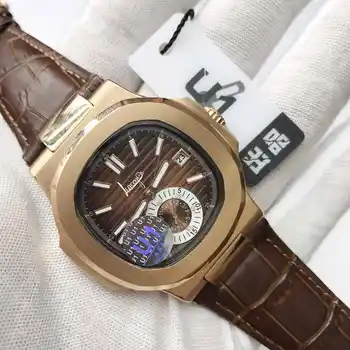 

Rose gold case Patek- Philippe- New Luxury Men Automatic Mechanical Watches Drive Ceramic Bezel Crystal Sapphire Sport AAA Watch
