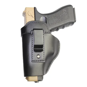 

Leather Gun Holster for Glock 17 19 Beretta M9 M92 Colt 1911 Sig Sauer P226 Makanov USP Universal Airsoft Concealed Pistol Case