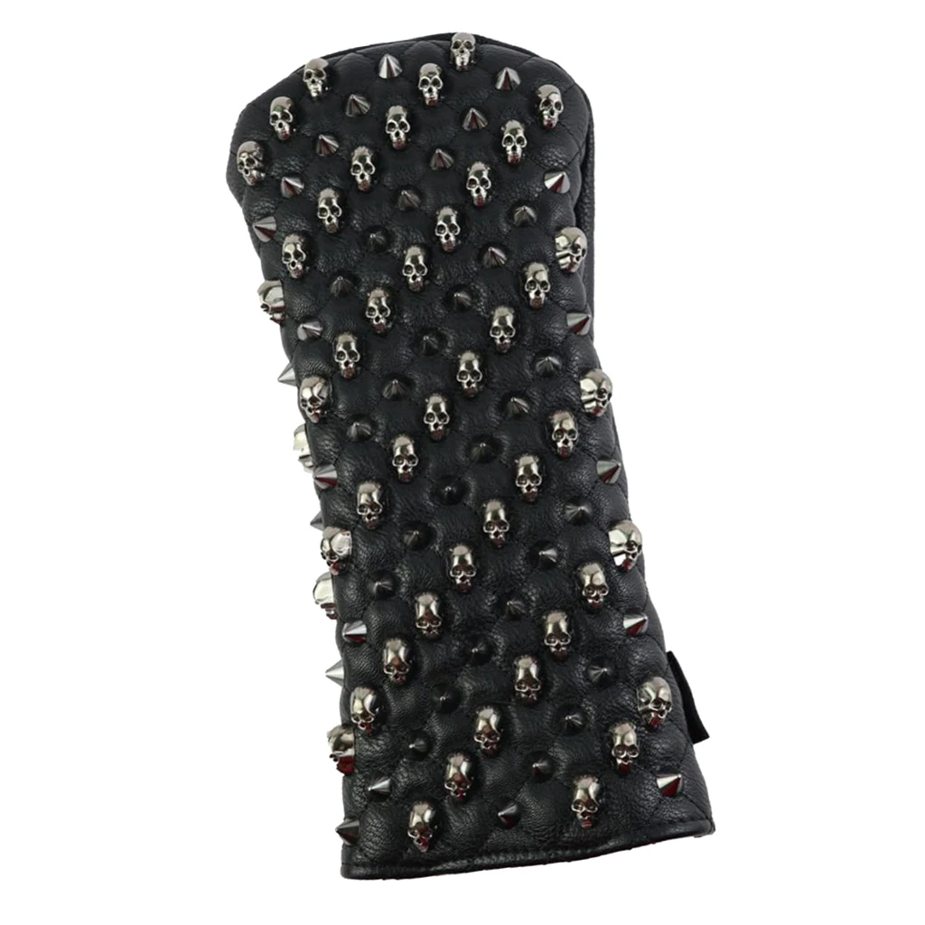 

Golf Putter Headcovers Mallet Blade Club Head Protective Cover - Skull Rivet Decor