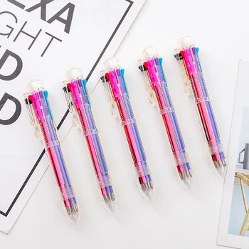 

40 pcs/lot Transparent 8 Colors Ballpoint Pen Cute Drawing Ball Pens Material Graffiti pen office school Writing supplies
