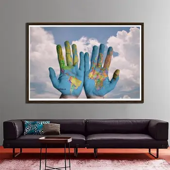 

150x100cm Creative World Map Theme Home Office Wall Decor Painting Photo Studio Background Props