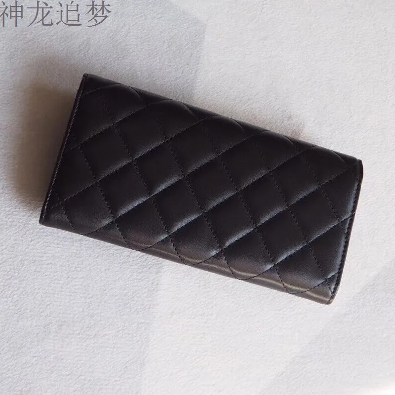 

Classic Women Luxury Lambskin Real Leather Wallet Top Quality Designer Brands Clutch Feminine Casual Purse 2020