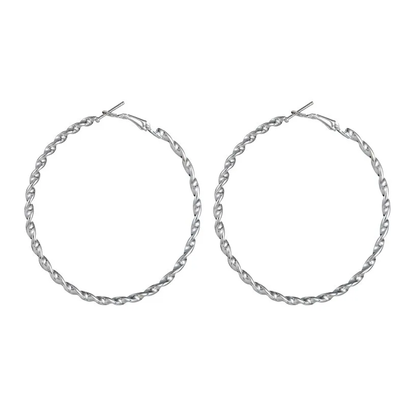 

WISHMETYOU Circular Spiral Shape Earrings Big Circle Wave Temperament Women's Fashion Earrings Jewelry Exaggerated Accessories