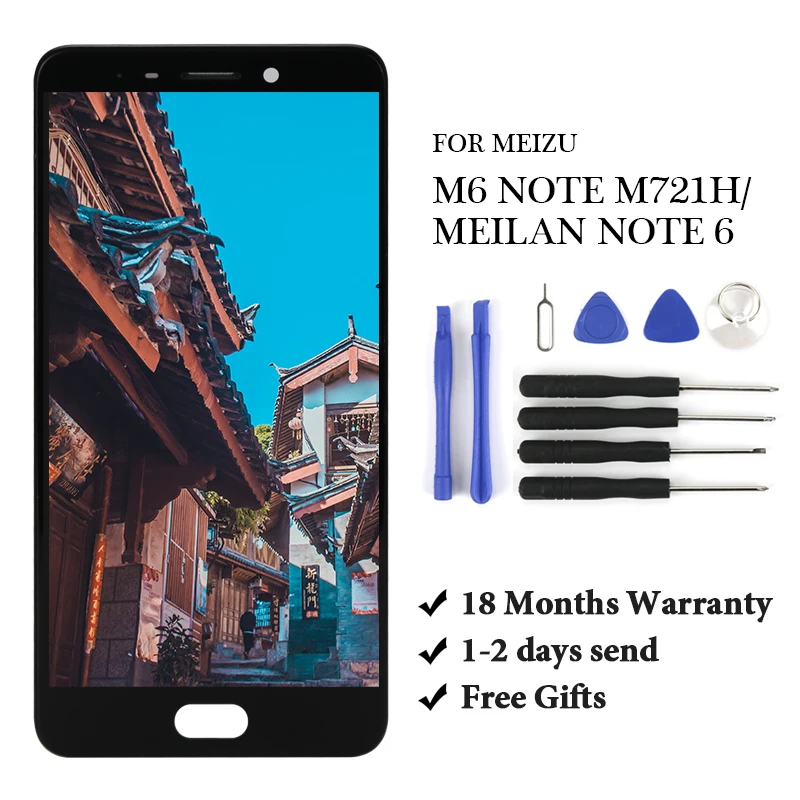 5 &quotдля M6 Note ЖК-дисплей + сенсорная панель дигитайзер с рамкой для Meilan 6 M721H