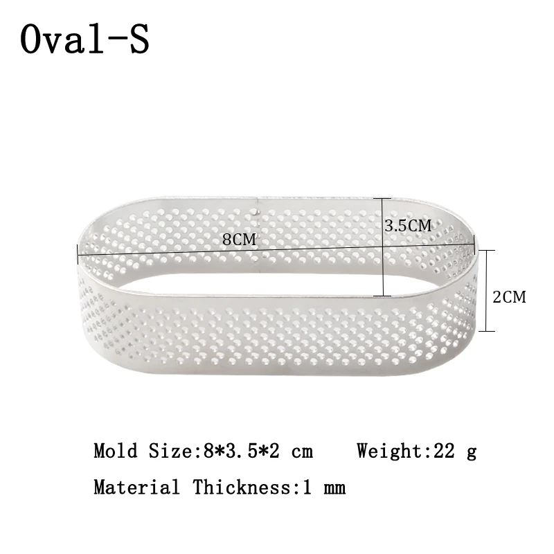 Oval-S Meibum 5 размер Овальный из нержавеющей стали Tart кольцо фруктовый крем пирог выпечка инструмент французский десерт пиццы замороженный сырный мусс форма для торта - Цвет: Oval-S
