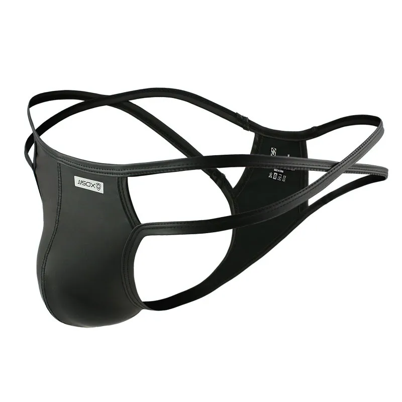 

Men's Briefs Fashion Faux Leather Men Underwear Mens Pants Sexy Gay Underpants Male Underwear Short Pants Black Briefs