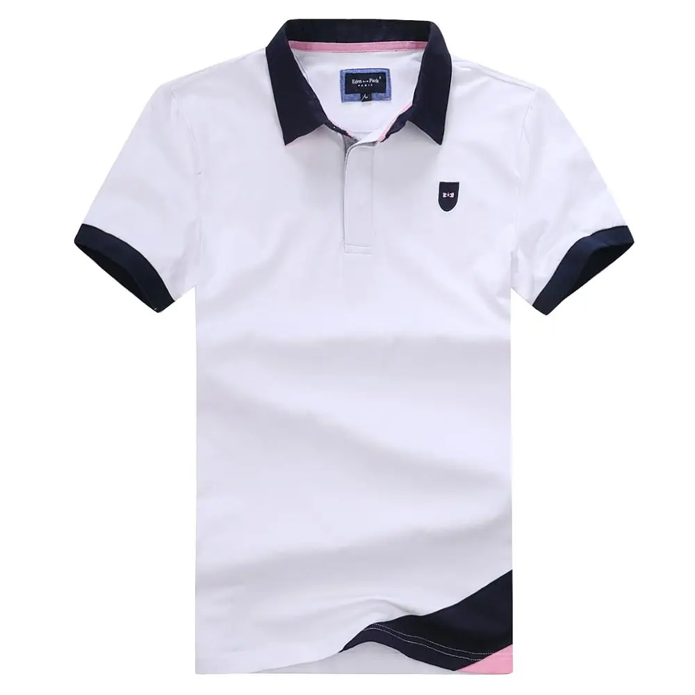 Eden-clásico de los hombres POLOS verano Homme Polo Logotipo de bordado de algodón elástico de alta calidad de talla grande 3XL Eden/Parque de polo de los hombres
