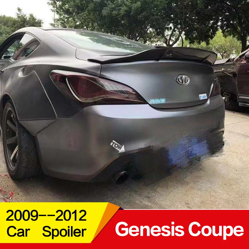 

Use for Hyundai Genesis Coupe spoiler 2009 10 11 12 year glossy carbon fiber/FRP rear wing R style spoiler accessories