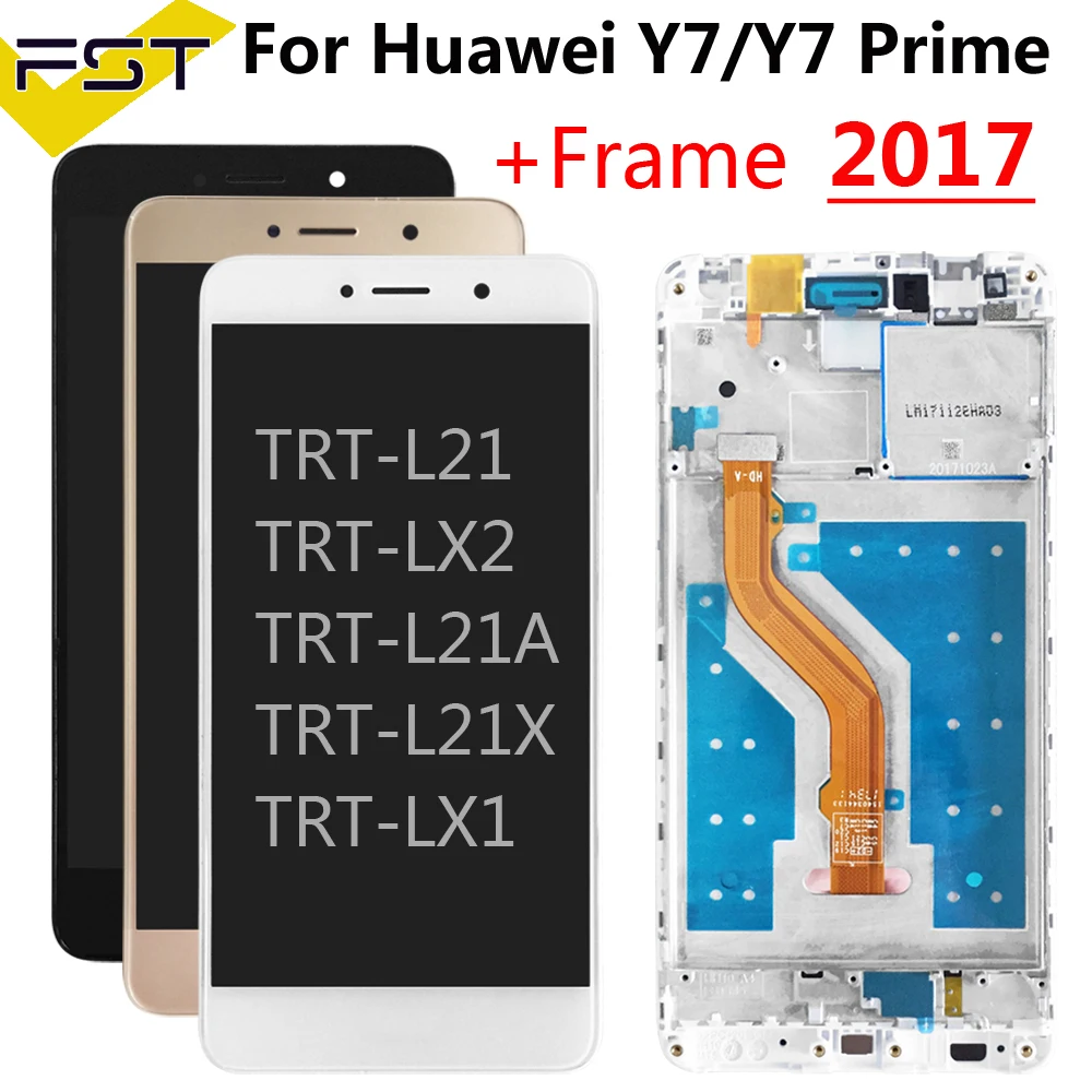 ЖК дисплей с дигитайзером сенсорного экрана для HUAWEI Y7 2017 Prime рамкой Huawei сенсорный