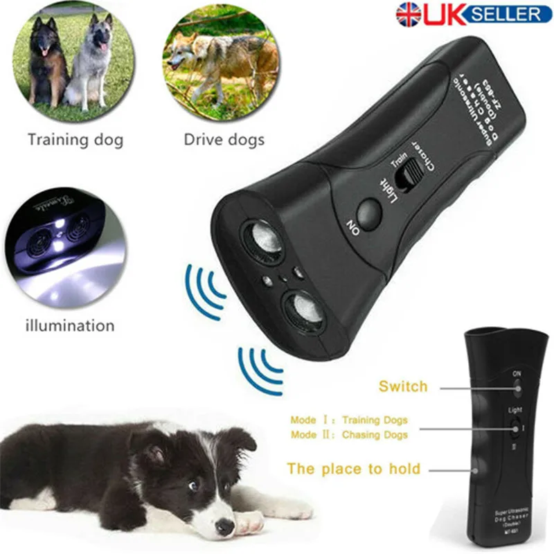 Ultrasonic Anti Dog Barking Pet Trainer LED Light Gentle Chaser Petgentle Style.