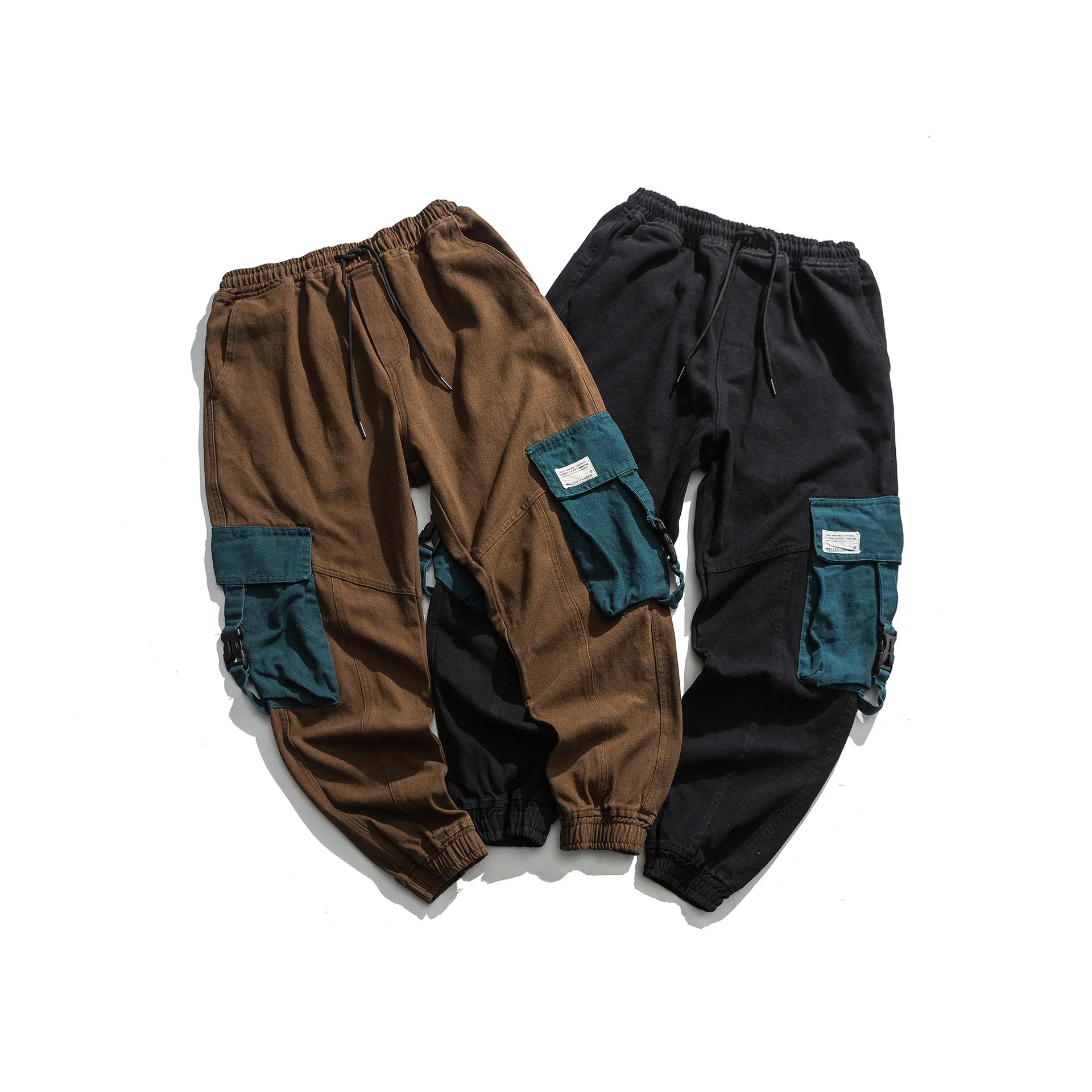 

Northern Boundary Men'S Wear Shu 2019 Winter New Style Contrast Color Pocket Joint Workwear Ankle Banded Pants