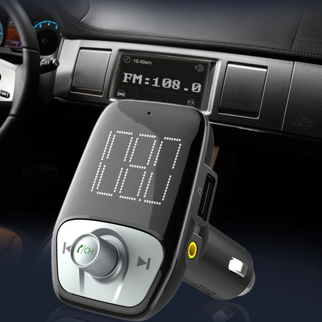 Bluetooth 4,2 MP3 плеер Handsfree автомобильный комплект fm-передатчик поддержка SD карты U диск QC2.0 2.4A Быстрый двойной USB зарядное устройство адаптер питания