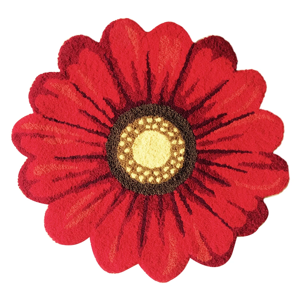 Carpet Polyester Kitchen Floor Mat Living Room Bathroom Bedroom Classical Moisture Proof Non Slip Home Decor Area Rug 3D Flower