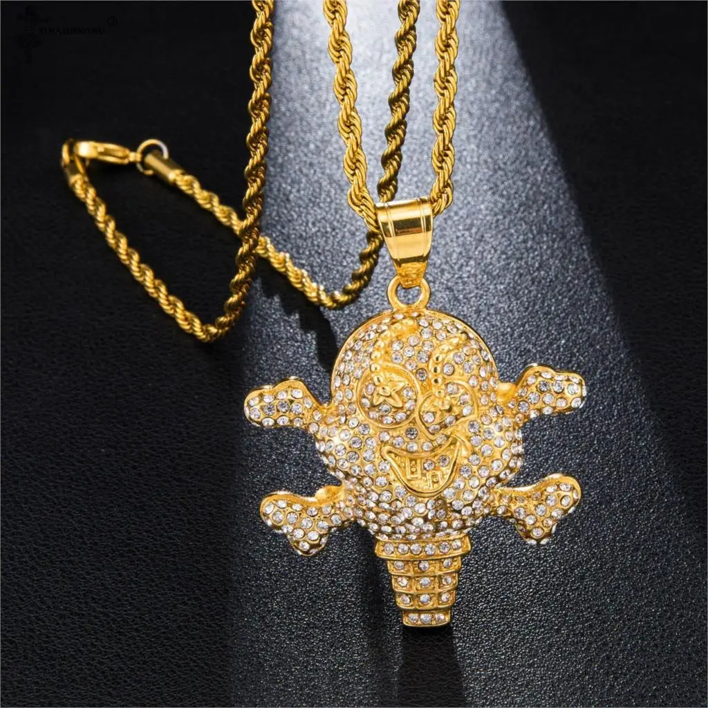 Uomo Donna Hip Hop Iced Out Bling Collana Con Ciondolo A Farfalla Miami Catena Cubana Collane HipHop Gioielli Con Ciondoli Di Moda - Foto 5