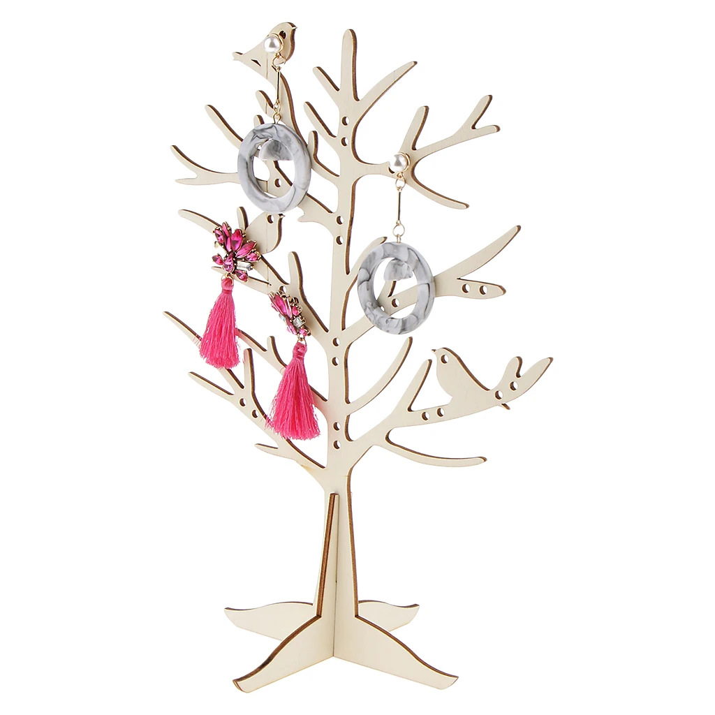 

29 Holes Jewelry Display Stands Bird Tree Holder For Earrings Organizer Rack