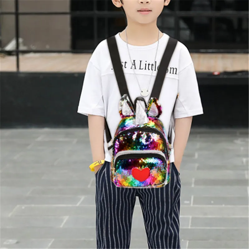  Shining Rainbow Unicorn Kids School Bags For Girls Soft Plush Kids Bag Kindergarten Toddler Childre - 4000036161030