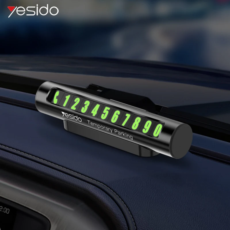 Yesido C68 Металлическая Автомобильная Временная парковочная карта светящийся номер телефона Магнитная Адсорбция вращающийся дизайн защита конфиденциальности
