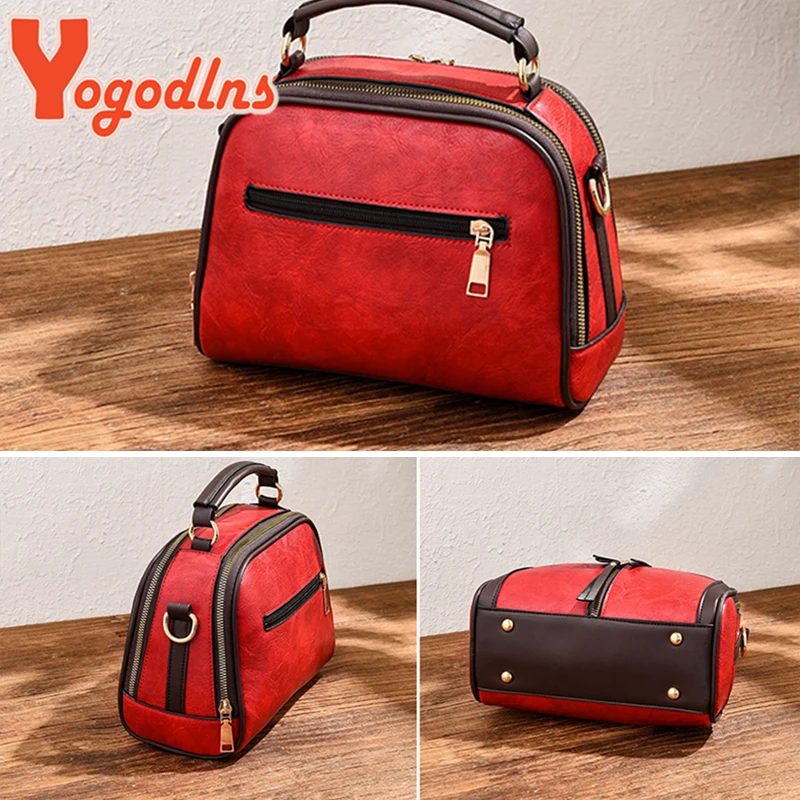 Yogodlns Crossbody Bags For Women PU Leather New High Quality Ladies Fashion Solid Color Bag Female Designer Shoulder Bag
