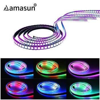

0.5m 1m 2m 3m 4m 5m DC5V WS2812 Led Strip Individually Addressable Smart RGB Diode Tape Black/White PCB IP33/65/68 Waterproof