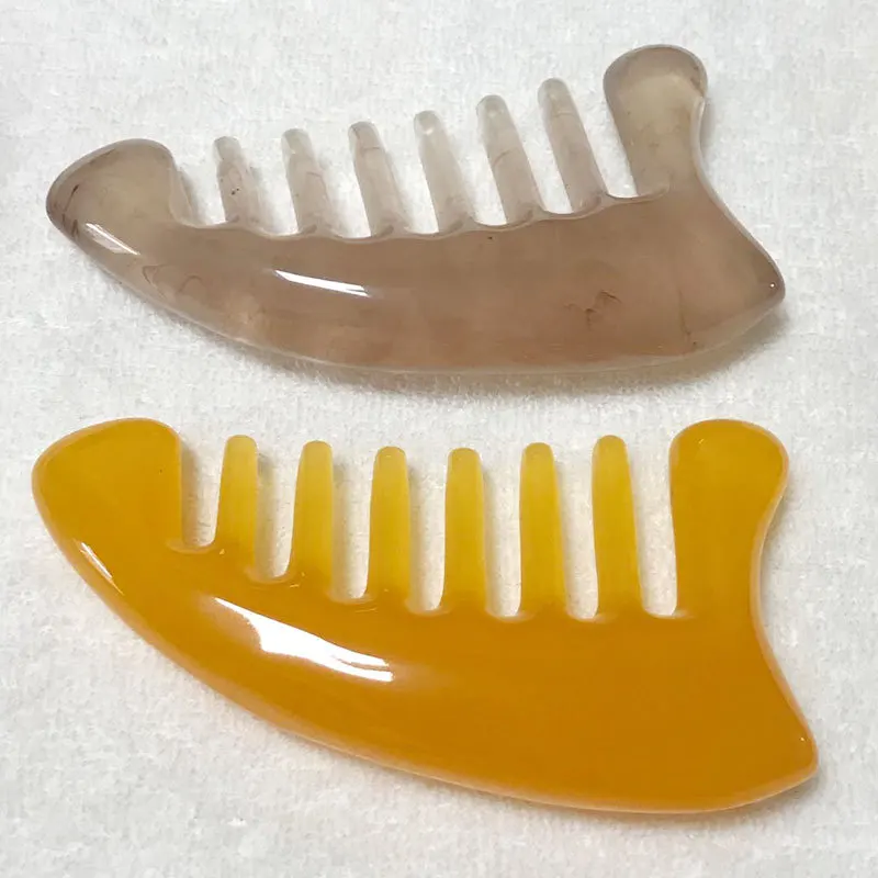 

Massage Tools Resin Head Massage Acupuncture Moon Eight Teeth Comb Neck Back Scrapping Plate Scalp Massage Comb 1pc