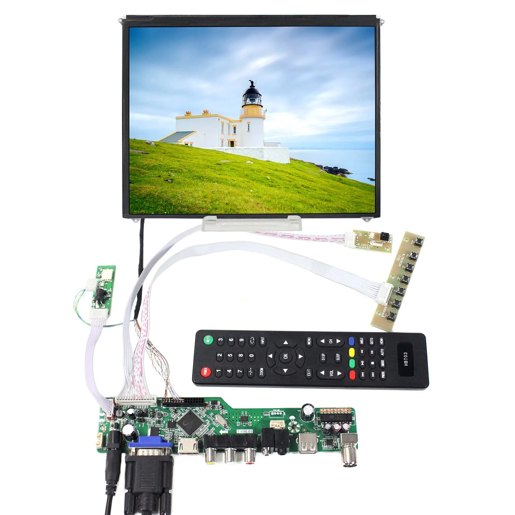 

ЖК-дисплей 9,7 дюйма IPS 9,7 дюйма 1024x768 с платой контроллера HD MI VGA AV USB RF T.V56.03