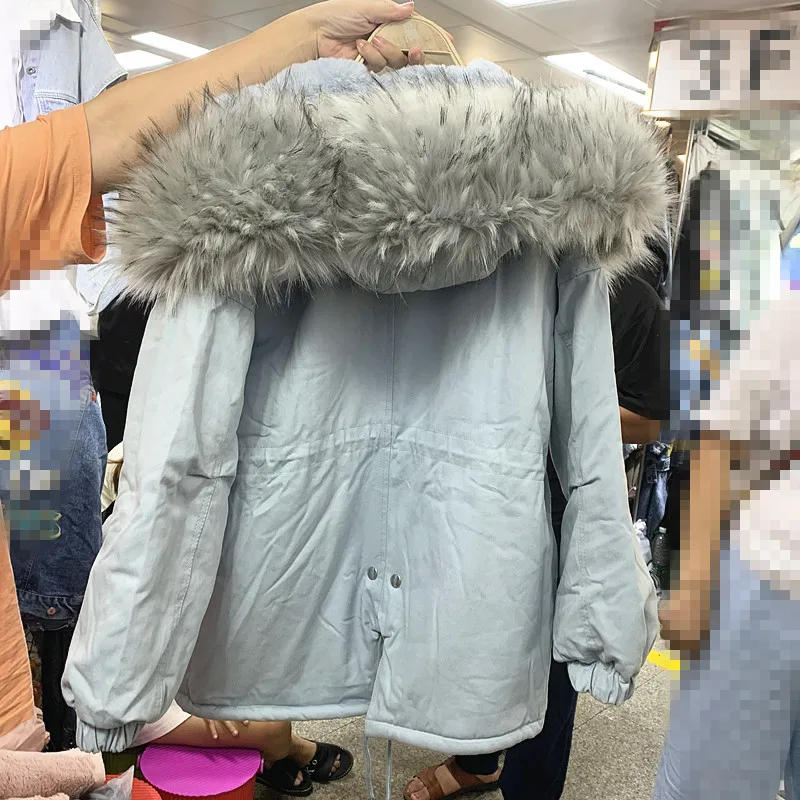 Зимняя новая Корейская большая хлопковая куртка с воротником, женский короткий пояс, толстая свободная парка большого размера, теплое пальто для девочек, Femme