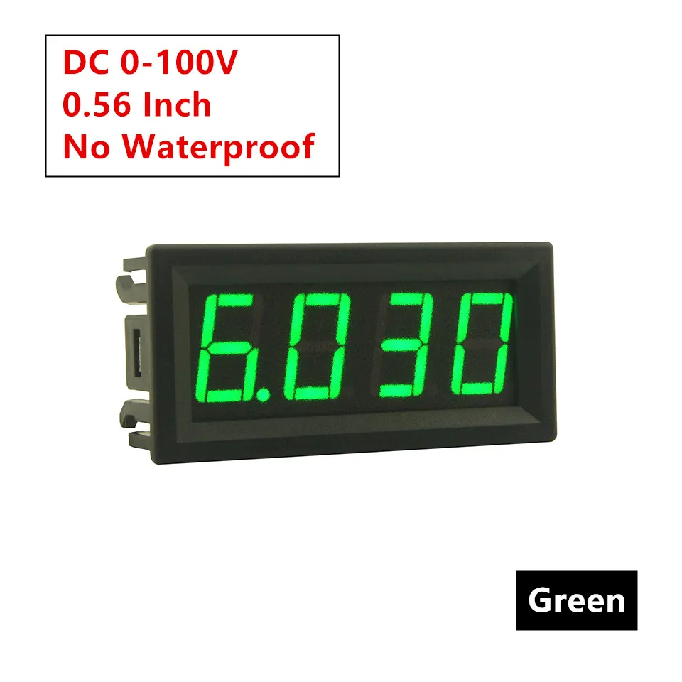 Green 0-100V DC 3-18 в IPX6 Водонепроницаемый Цифровой вольтметр для автомобиля мотоцикла 12 В 0,56 дюймов светодиодный дисплей Вольт-монитор панель Измеритель Напряжения Тестер - Цвет: Green 0-100V