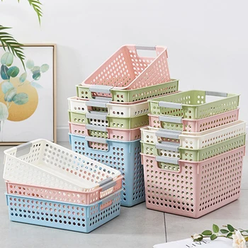 

2/3pcs Plastic Fruit Food Organizer Storage Baskets With Handles For Kitchen Cabinets Pantry Bathroom Vegetable Storage Basket