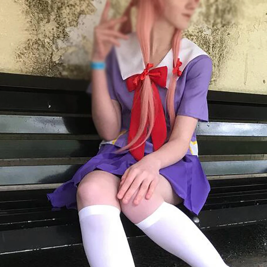 Дневник будущего Gasai Yuno Mirai Nikki фиолетовая школьная форма Женский парик