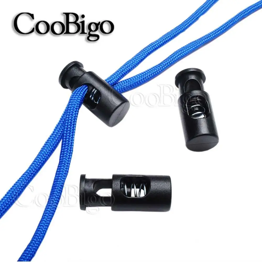 5 шт. пластиковые черные Цилиндрические замки для шнура|toggle clip|cord lock stopperspring toggle |