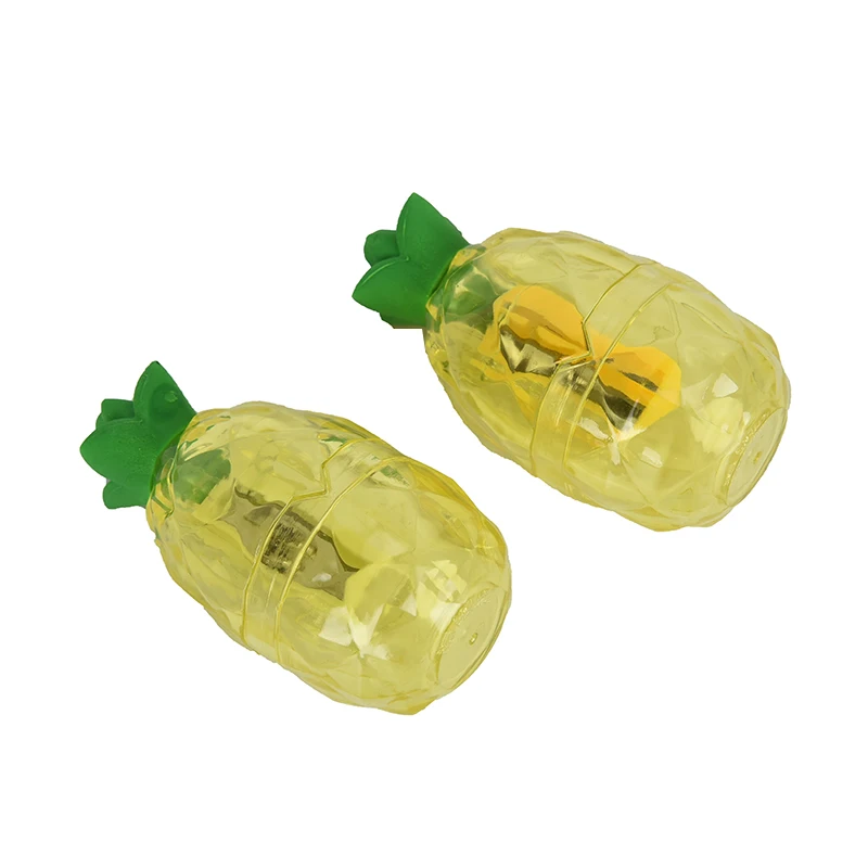 1 Pcs Cute Creative Fruit Pineapple Plastic Pencil Sharpener with Eraser School Supplies Plastic Cutter Knife