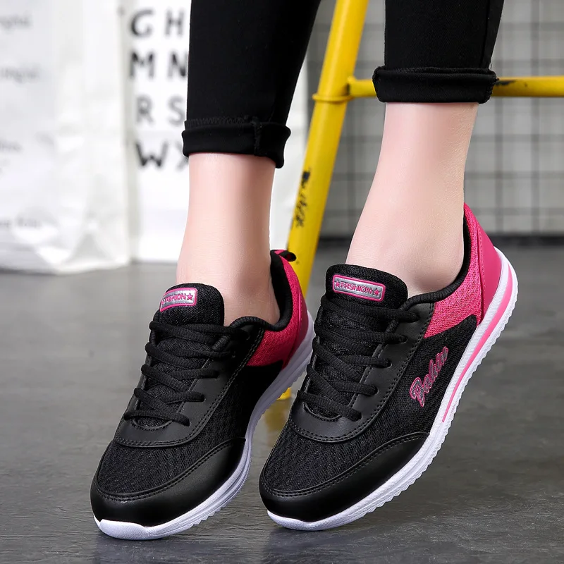 

2019 Spring And Autumn New Style Mesh Athletic Shoes Casual Shoes Breathable Running Shoes Women's Extra High Low-cut Shoes A958